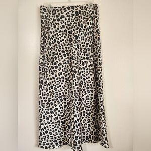 Zara Black and Cream Animal Print Maxi Skirt